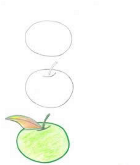 как нарисовать яблоко для плаката о здоровой жизни