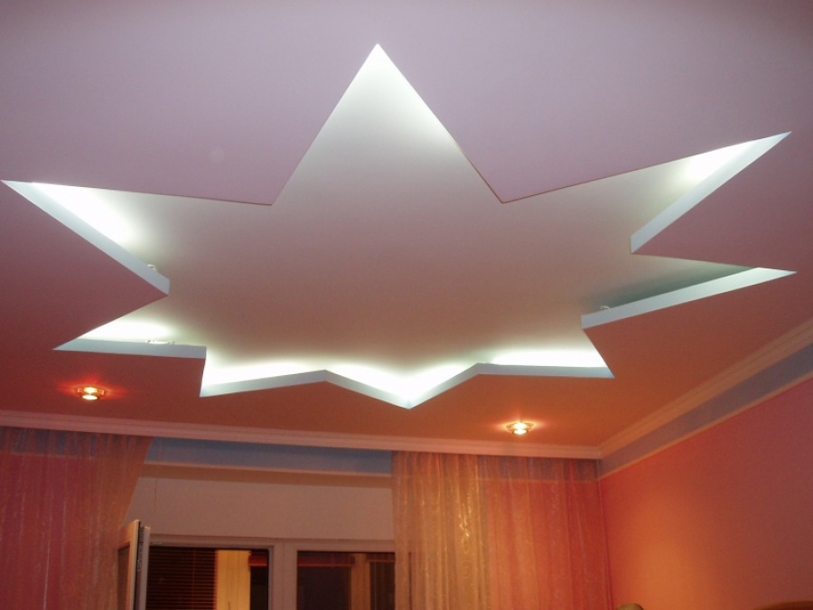 Дизайн потолка с гипсокартона
