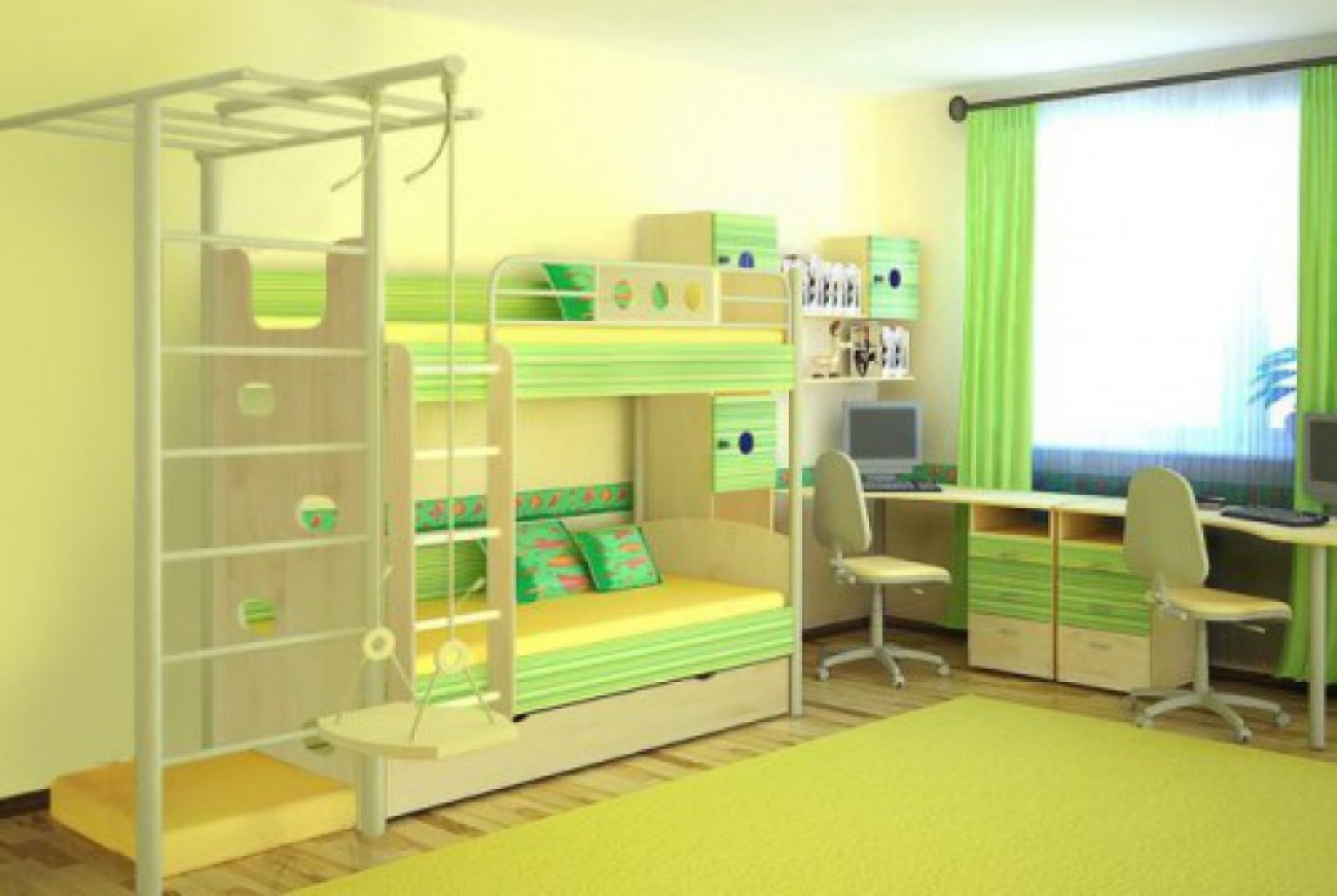 комплект мебели в детскую комнату для двоих детей