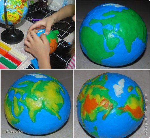 Лепим землю. Макет земли. Земля из пластилина. Модель глобуса земли из пластилина. Макет планеты земля из пластилина.