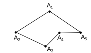На рисунке справа изображена замкнутая самопересекающаяся ломаная из 5 звеньев построй ломаную