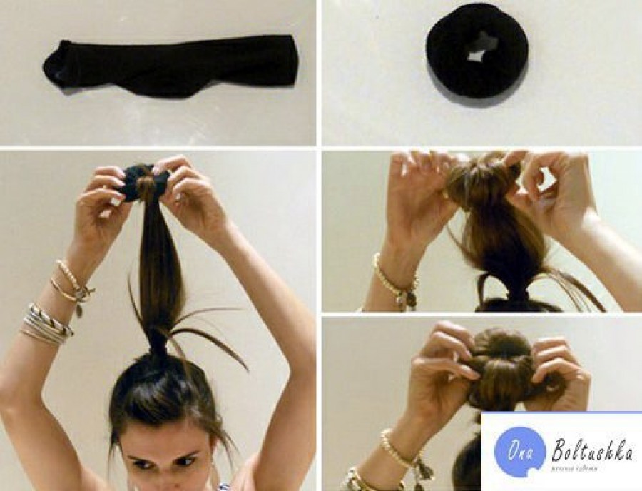 Как сделать бублик для волос своими руками не из носка своими руками